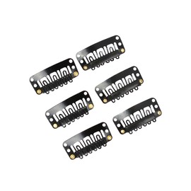 20 Pieces 32mm Hairpieces Snap Clips U Shape Hair Extensions Set Making Wig Accessories Tools (Black)