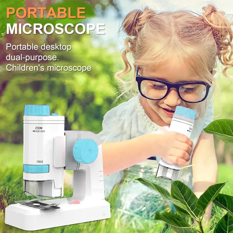 2 in 1 Microscope Children 80 x 200 x LED