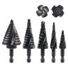 ZELCAN Step Drill Bit Set, 5PCS Four Spiral Flute Step