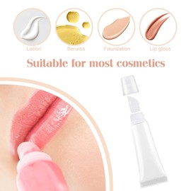 Quacc 6 PCS Empty Lip Gloss Tubes 8ml Clear Soft Mini Cosmetic Containers Refillable Lip Balm Squeeze Tube for DIY Lip Gloss Balm Makeup Travel Toiletries