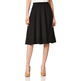 Star Vixen Women's Midi Full Skater Skirt, Black, Large