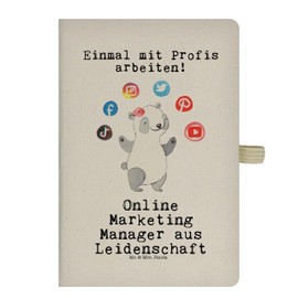 Mr. & Mrs. Panda DIN A4 Baumwoll Notizbuch Online Marketing Manager Leidenschaft - Geschenk, Digital Marketing, Abschied, Journal, Tagebuch,