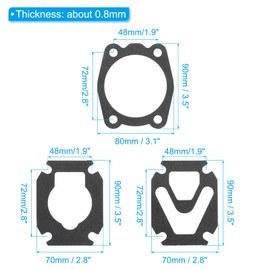 PATIKIL Pad Air Compressor Valve Plate Replacement Kit, 3 in 1 Air Compressor Cylinder Head Base Valve Plate Paper Sealing Gasket, Black (3 Set)