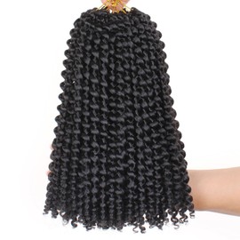 Mscat Passion Twist Hair 12 Inch Water Wave Crochet Hair 7 Packs Passion Twists Braiding Hair Bohemian Synthetic Hair Passion Twist Hair Extensions 1B#