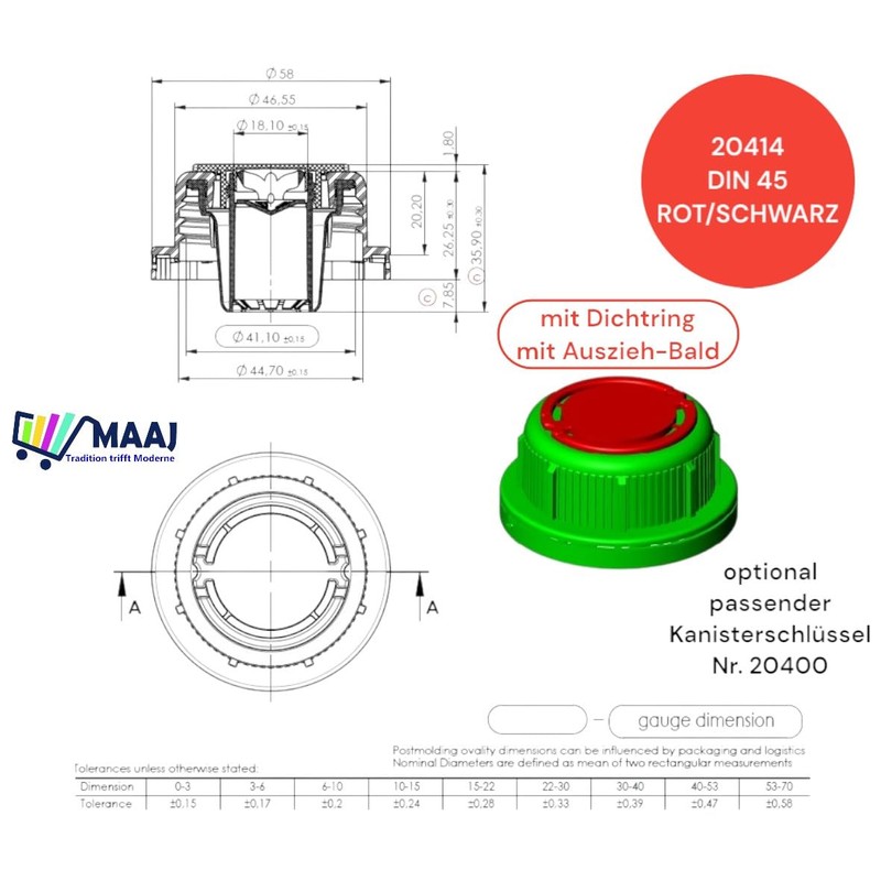 MAAJ Canister Empty Selectable Lid 3 or 5 or 10