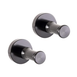 RecPro RV Wall Hooks | for Bathrooms, Kitchens, Closets, & More | Aluminum Metal (Black, 2 Pack)