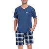 Vlazom Men's Pajama Set Soft 2 Piece Pj's Set Short
