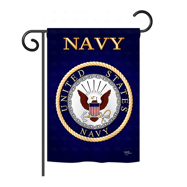 Breeze Decor US Navy Garden Flag USN Armed Forces Seabee Official Licensed United State American Military Veteran Retire Decorative, 13"x 18.5", Thick Fabric