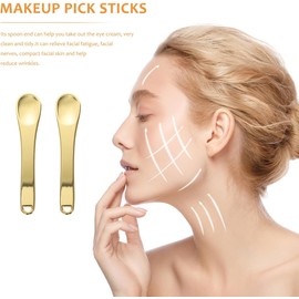 Beaupretty Cucharas Cosméticas Para Crema De Ojos 5 Piezas Mini Cucharillas Para Skincare Facial Portátiles Para Aplicar Hidratante Y Reducir Arrugas
