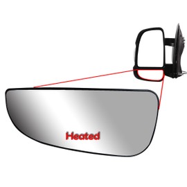 Replacement Driver Left Side Mirror Lower Convex Glass Heated with Back Plate for Ram Promaster 1500 2500 3500 from 2010 to 2023