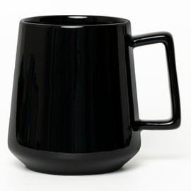 CSM Supply Glossy Finish Sleek Modern Design 16 Fluid Ounces Black Mug (1 Mug) - Stain Free - Thick Grade A Quality Ceramic – Foam Box Packaging