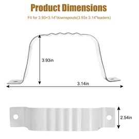 Gutter Downspout Strap,Aluminum Downpipe Brackets,Downspout Adapter Steel Pipe Hose Wall Clips,Durable Hose Clamp Card Tube Strap with screws,Saddle Clip for Fixing Gas Pipe Water Pipe Cables (100*80)