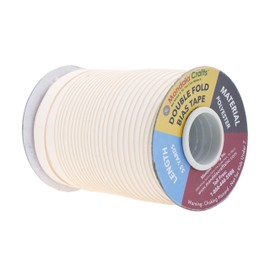 Mandala Crafts Double Fold Bias Tape for Sewing - 55 Yds Cream Bias Tape Double Fold 1/2 Inch Hem Quilt Binding Cream Seam Binding Tape - Fabric Piping Bias Binding Tape
