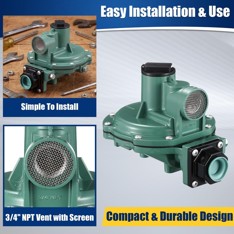 Landhoow 2nd Stage Propane Regulator Compatible with R622-DFF, 3/4" NPT