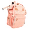 Pink Diaper Bag Backpack Multi Compartment Waterproof Large Capacity Travel