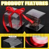 Mardatt 30Pcs 2.8x2.8x2.8in Clear Favor Boxes with Ribbons Scissor, Plastic