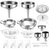 Baderke 17 pcs Stainless Steel Funnel Set Wide Mouth Canning
