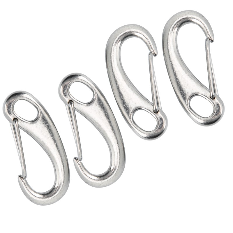 4pcs 100mm Heavy Duty Snap Rope Hook Stainless Steel Spring