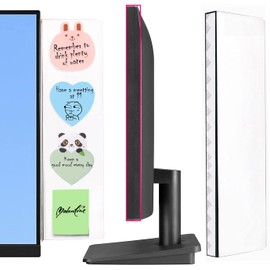 2 Pcs Large Computer Monitor Memo Board for No Edge Monitors,13.6 X 3.6 Inch Monitor Sticky Note Holder Computer Monitor Message Board for Frameless Monitors