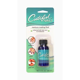 Cutiful Nails Professional Manicure Masking Fluid with Aloe, No More Messy Nail Polish, Liquid Tape
