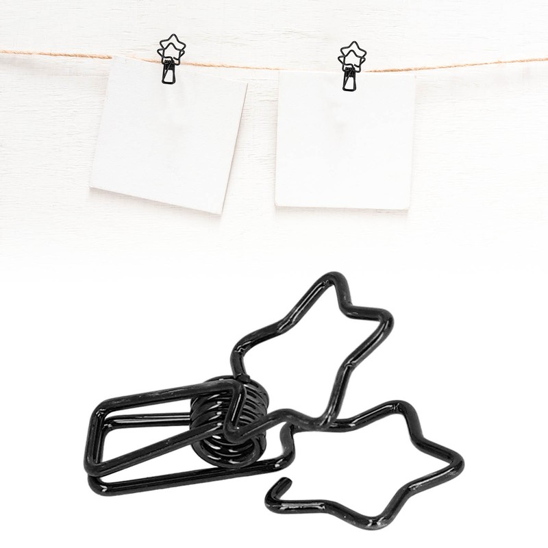 100Pcs Paper Binder Clips Cute Star Shape Metal Small Binder