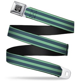 Buckle-Down Cinturón de seguridad – rayas verde pastel/oliva – 2,5 cm de ancho – 50,8 cm – 91,4 cm de largo