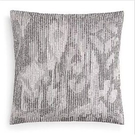 Hudson Park Metallic Tonal Embroidered Textured 20" Decorative Pillow - Charcoal