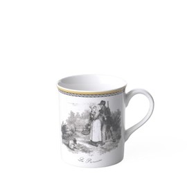 Villeroy und Boch Audun Chasse Kaffeebecher, 300 ml, Höhe: 9,1cm, Premium Porzellan, Weiß/Bunt