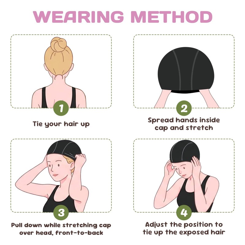Deokke Fabric Swim Cap Elastic Breathable Cloth Swimming Cap Fit