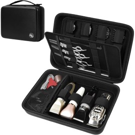 Boobowl Hard Travel Case for Hair Clippers, Hair Cutting Barber Supplies Organizer Bag, Trimmer Storage Holder for Ufree/for Wahl/for Andis Men Razor Guard Grooming Kits -Black