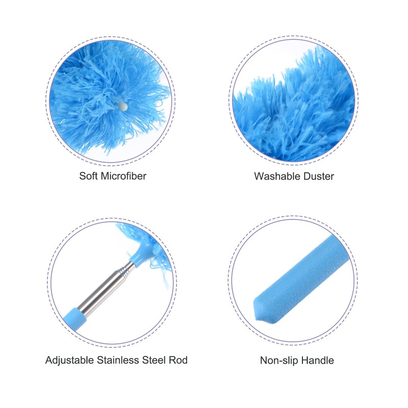 sourcing map Microfiber Cleaning Duster, 14 to 35 Inch Washable