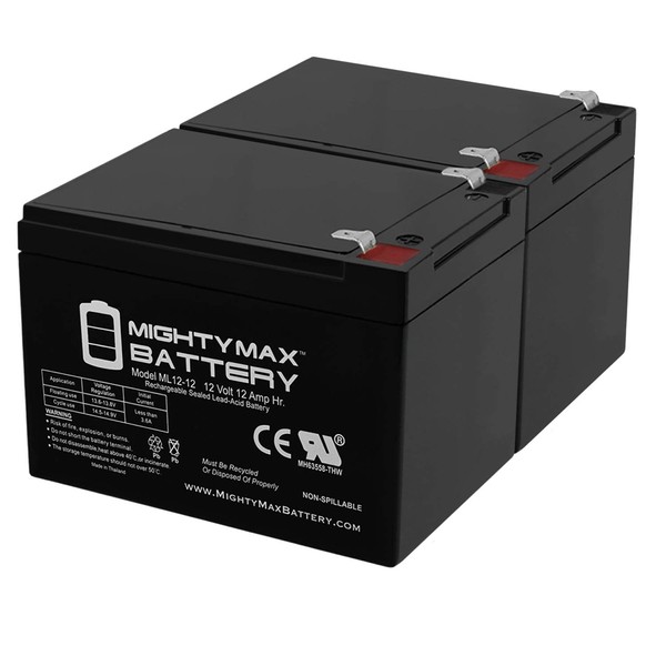 Mighty Max Battery 12V 12AH Replacement Battery for CP12120, CP12120D - 2 Pack