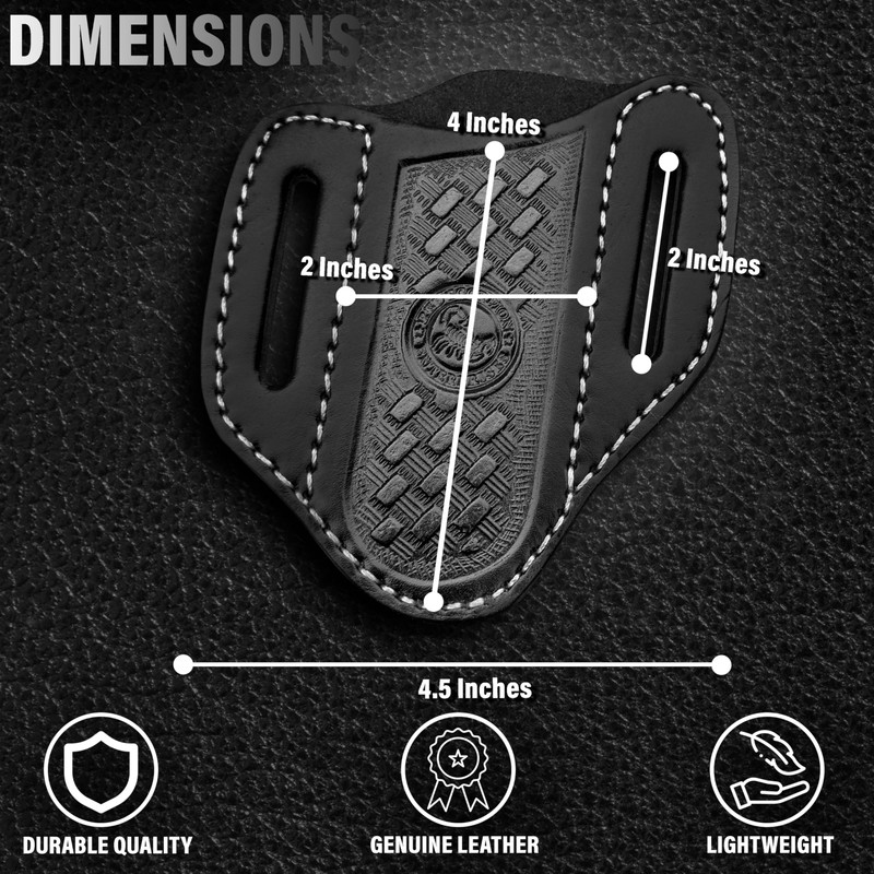 Red Scorpion Handmade Leather Knife Sheath for Belt - EDC