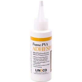 Lineco PVA Adhesive, Picture Frame Glue, Adhere Wood or MDF Frames, Dries Clear Flexible, 4 oz, Ideal for Glue Wood Paper Board Framing Collage Crafts Bookbinding
