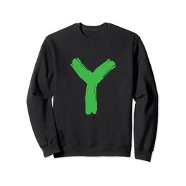 Creative Bold Green Letter Y - Design Alphabet - Marker Sweatshirt