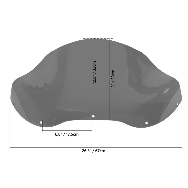 Bravema 13 inch Windshield Motorcycle Windscreen Fit for Harley Touring