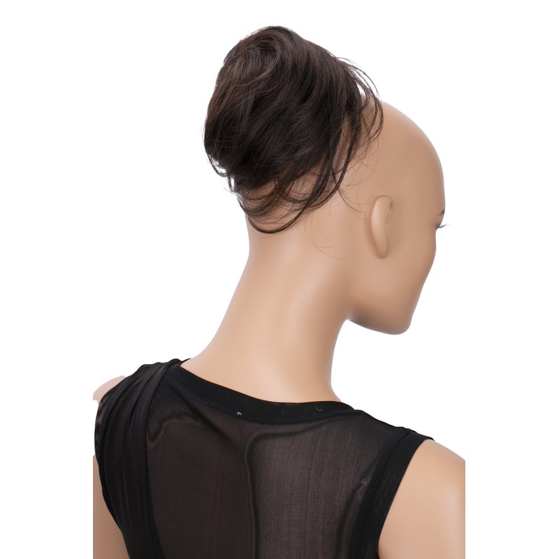 CAISHA Bun Hairpiece Ponytail Hepburn-Bun Scrunchie Updo Dark Brown Mix