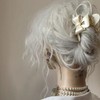 Medium Bow Hair Claw Clips, Double-layer Lace Bow Hair Clip