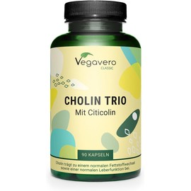 Choline Capsules | Unique: 3 Shapes | Bitartrate, Citicoline & Phosphatidylcholine | Liver - Fat Metabolism* | Laboratory Tested | No Additives | From Vegavero®