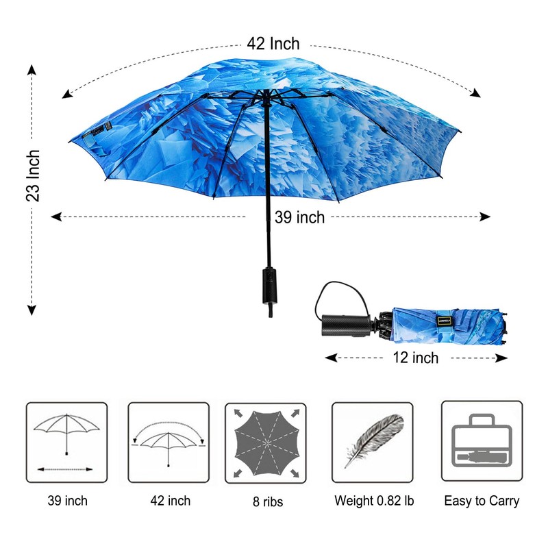 LANBRELLA Umbrella Compact Inverted Folding Umbrellas Auto Open Close -