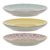 Bloomingville Patrizia Small Plates Blue Yellow Purple Ceramic Set of