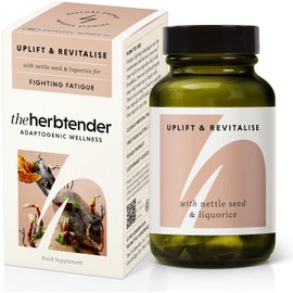 The Herbtender Uplift & Revitalise - Natural Fatigue Fighter, Adaptogens Nettle & Rhodiola, Vegan, Organic Ingredients, 60 Capsules