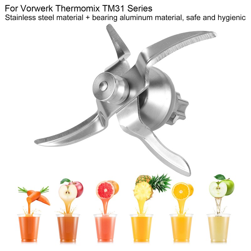 Stainless Steel Blender Blade Head with Cleaning Brush Replacement Parts