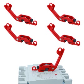 AuRandoo Circuit Breaker Lockout,Breaker Box Lock for 110-277V Electrical Panels - Single/Double Toggle Red Electrical Box Lockout Tagout OSHA Compliant 4PCS
