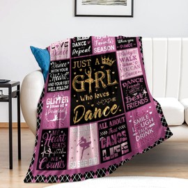 EYENORA Dancer Gifts Blanket Dance Life Flannel Throw Blankets for Sofa Couch Bed Office All Season 60"X50"