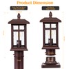Bronze Post Light 2 Packs, Hardwired Anti-Rust Exterior Light Fixture
