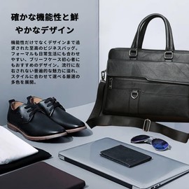 Noverst Men's Business Bag, Large Capacity, Compatible with 15.6 Inch PC, Multiple Storage, Travel, Briefcase, Handbag, Commuting Bag, Retro, Business Trip Bag, Business Tote Bag, Large Capacity