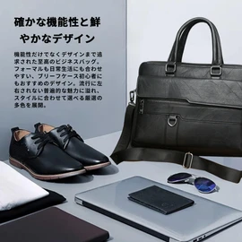 Noverst Men's Business Bag, Large Capacity, Compatible with 15.6 Inch PC, Multiple Storage, Travel, Briefcase, Handbag, Commuting Bag, Retro, Business Trip Bag, Business Tote Bag, Large Capacity
