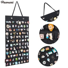 PACMAXI Organizer per spille da appendere, custodia per esporre spille, porta spille, contiene fino a 96 spille. (accessori non inclusi) (slot S-96, nero)