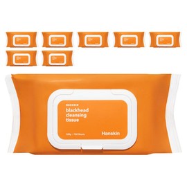 Hanskin blackhead cleansing tissue, 100 sheets, 8 pcs / 한스킨 블랙헤드 클렌징티슈, 100매입, 8개